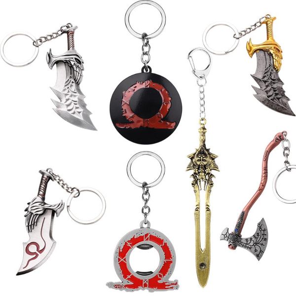 

fashion god of war keychain axe knife pendant punk gothic women men key chains model keyring jewelry cool gifts, Silver