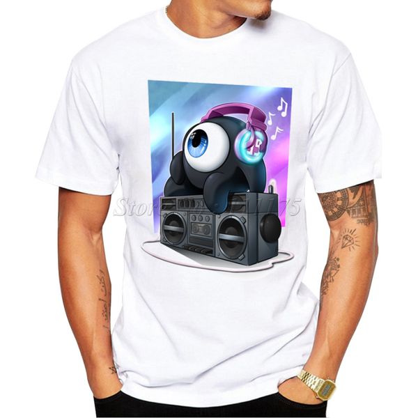 

2019 summer fashion 3d cartoon dj charactor design t shirt men's custom printed hipster tees