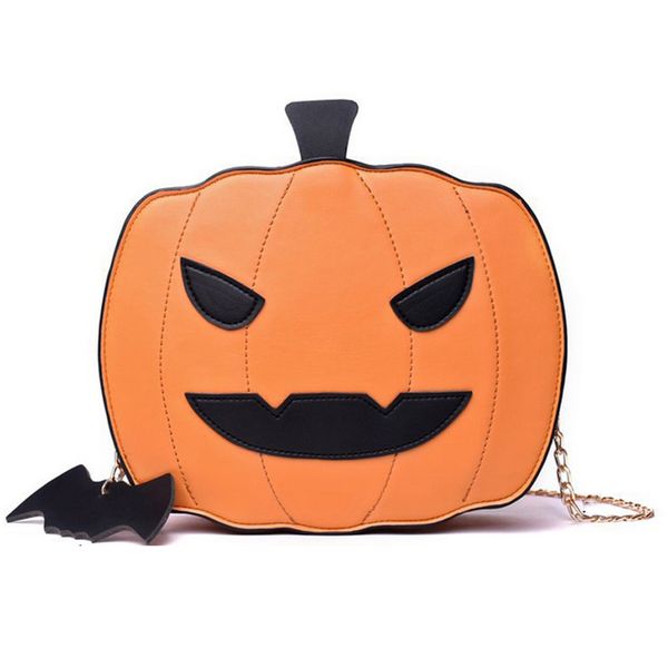 

2020 women halloween pumpkin shaped pu leather shoulder bags purse handbag tote messenger pumpkin bag gift
