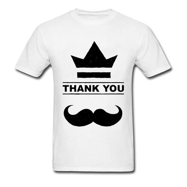 

reel moustache hipster pattern tees men tshirt white men's faddish o-neck summer clothes for men thank you