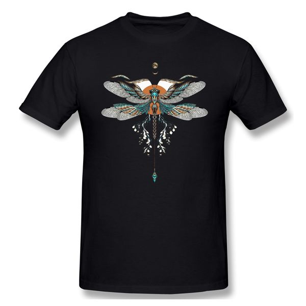 

men t-shirts humorous cotton tees short sleeve dragon fly tattoo t shirts round collar clothing gift idea plus size