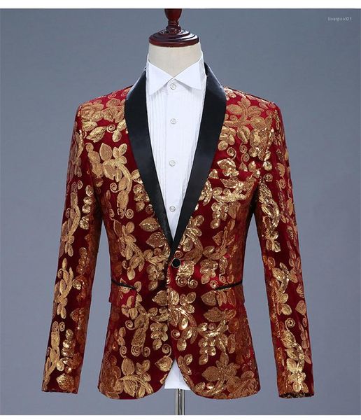 

платье velvet gold sequined blazer мужской одежда мужской модельер костюм с длинным рукавом повседневной мужской верхней одежды мужского кос, Black;red
