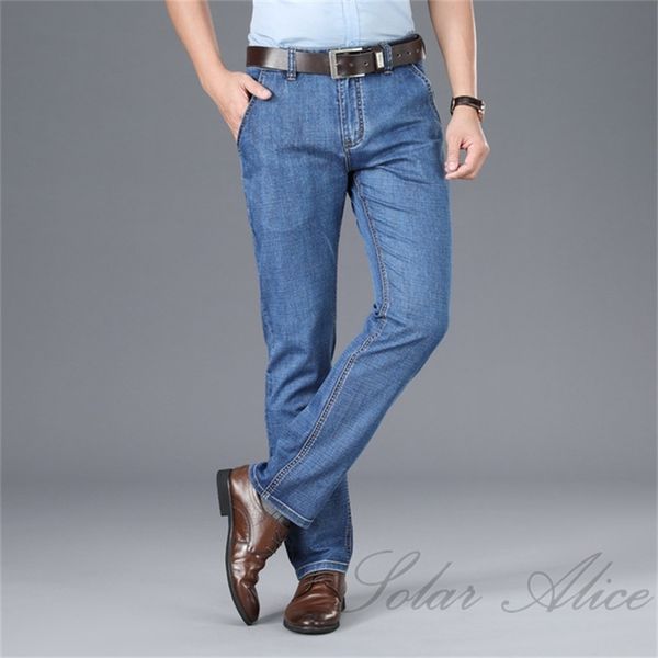 

men's jeans 2021 fall/winter brand business stretch straight plus size loose casual pants, Blue