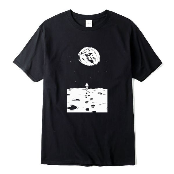 

xin yi men fashion casual 00%cotton short sleeve funny on the moon printing t shirt o-neck knitted t shirts male tee