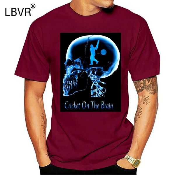 

cricket on the brain - womens funny t-shirt barmy army bats pads wicket