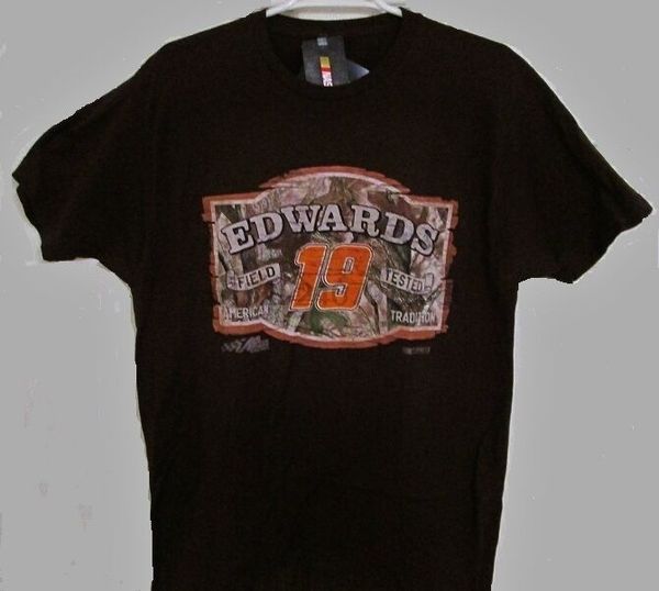 

carl edwards #19 field tested truetimber brown tee shirt - clearance