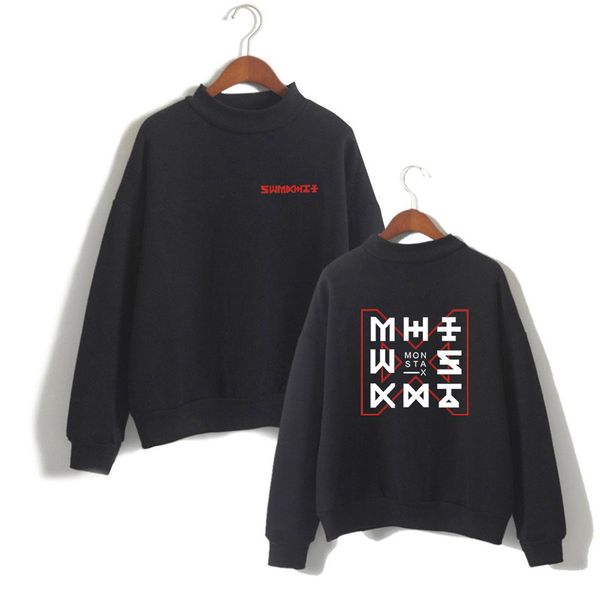 

men's hoodies & sweatshirts 2021 monster x men print sweatshirt women pullovers kpop korean style fashion cool casual sudadera, Black
