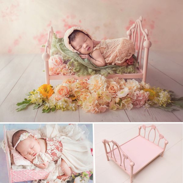 

baby pgraphy props girl princess iron cot baby posing props bed for shooting studio pgraphy newborn tric boy, Yellow