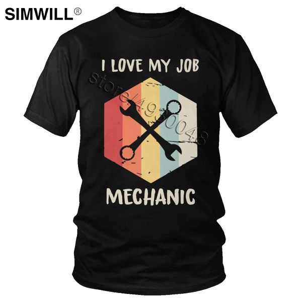 

мода новых тройников мужской 100% хлопок i love my job mechanic футболка с коротким рукавом смешной случайных футболок отцовской подарка оде