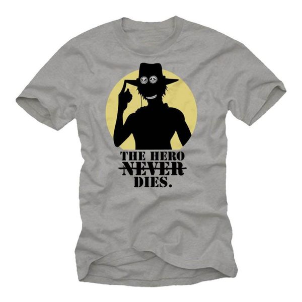 

vintage anime clothing one piece the hero never dies - ace t shirt anime homme 2019 new hip-hop cotton leisure streetwear tees