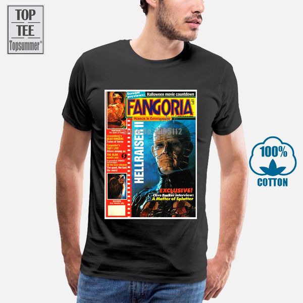

2018 streetwear с коротким рукавом thellraiser pinhead horror fangoria ретро тенниска хлопка тенниски лозунги индивидуальные рубашки для муж