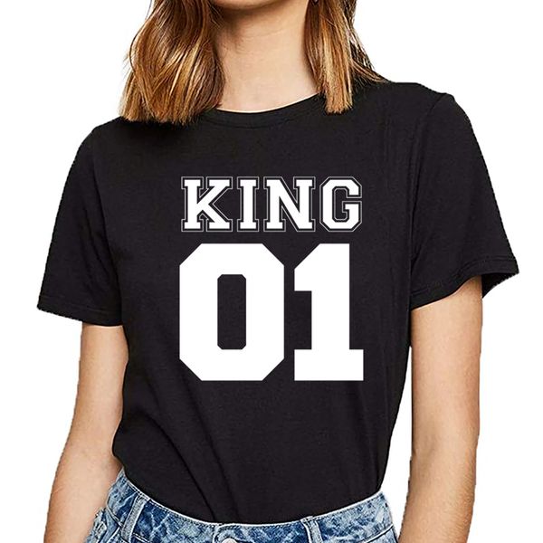

t shirt women 01 king and queen loose fit hip hop vintage print female tshirt