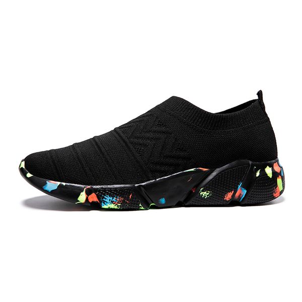 

2020 fashion men's sneakers mesh breathable and comfortable sports shoes hard-wearing non-slip running man casual shoes, Black