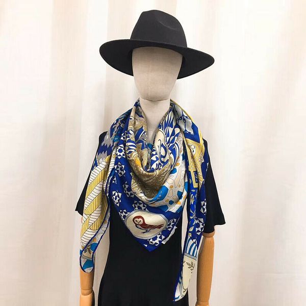 

70% cashmere 30% silk thin scarf fashion ethnic tribal style human print shawl square blanket kerchief 135*135cm, Blue;gray