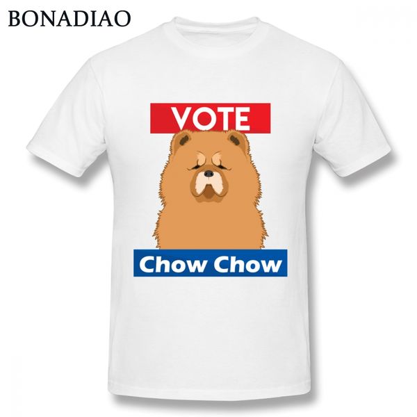 

vote chow chow t shirt for male anime camiseta round neck tshirt dog birthday gift