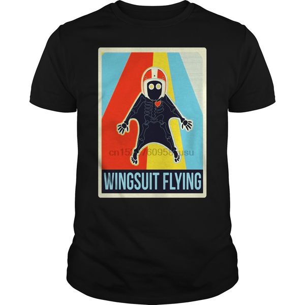 

men tshirt short sleeve retro wingsuit flying skeleton halloween shirtcool one neck women t-shirt