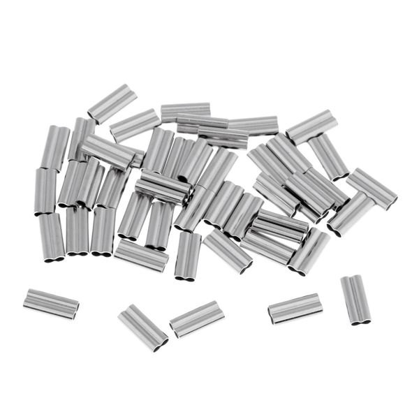 

50pcs copper fishing double barrel crimp sleeves carp fishing accessories high strength corrosion resistant
