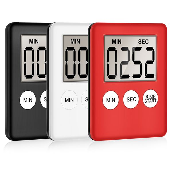 Mini display digitale LCD Timer da cucina Quadrato Conto alla rovescia Sveglia Magnete Orologio Sonno Cronometro Orologio