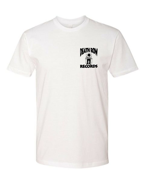 

death row records left chest logo t-shirt hip hop tee new - white