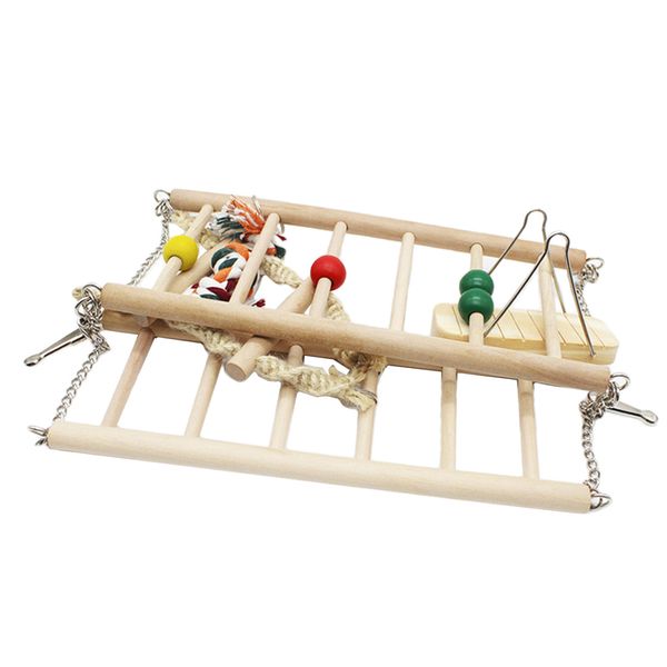 

bird swing wooden bridge ladder climb cockatiel parakeet budgie parrot pet toys