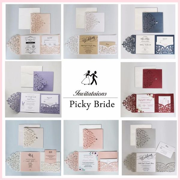

laser cut wedding invitation suits european lace invitation cards elegant wedding invitations customized wording - set of 50 pcs