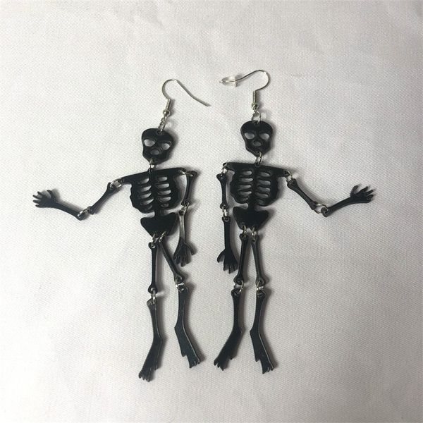 

dangle & chandelier acrylic earrings 2021 large drop for women halloween devil four volts skull skeleton fashion simple earring, Silver