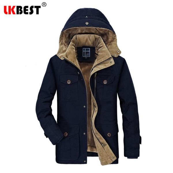 

lkthicken men parkas large size l-4xl cotton winter coat men windproof winter jacket warm hoodie outwear, Black