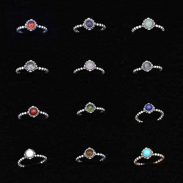 

birthday blooms ring march birthday blooms ring december stone stackable bubble 100% 925 sterling silver jewelry, Golden;silver