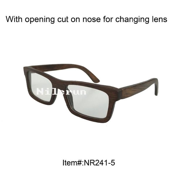 

selling rectangle brown bamboo short-sighted optical eyeglasses, White;black