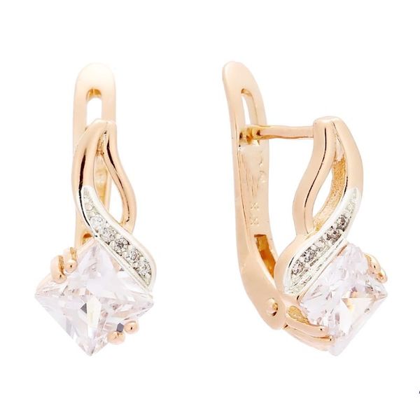 

dangle & chandelier gold fashion earring korean trendy 585 color jewelry luxury white cubic zircon women drop earrings, Silver