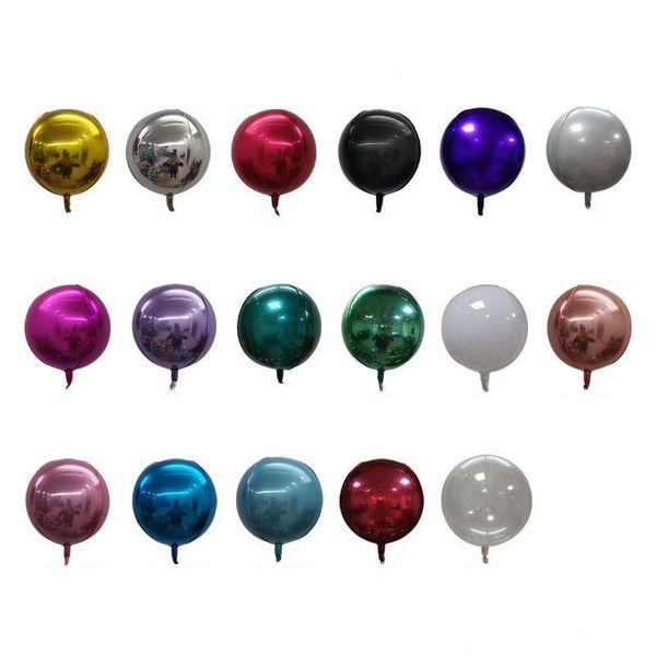 

16colors 4d foil balloon 22inch round aluminum foil balloons metal balloon wedding decoration birthday party baby shower supplies