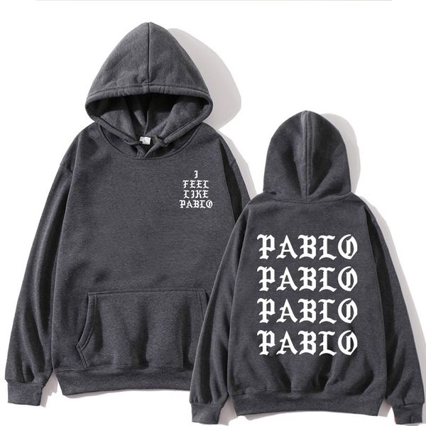 

i feel like paul kanye west sweat homme men sweatshirt hoodies hip hop streetwear hoody pablo hoodie, Black