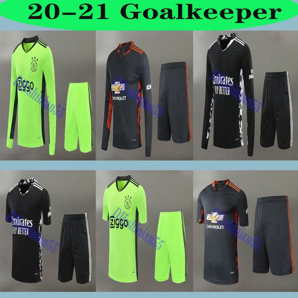 

2020 2021 ajax b.fernandes henry goalkeeper kit jerseys de gea fernandes soccer jersey martial rashford goalkeeper football shirts, Black