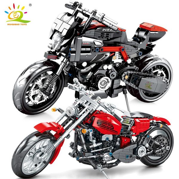 

мотоцикл строительство huiqibao подарков автомобиль diy модель автомобиля дети city boy technic speed ​​блоки кирпичи игрушки обучающие yxlc