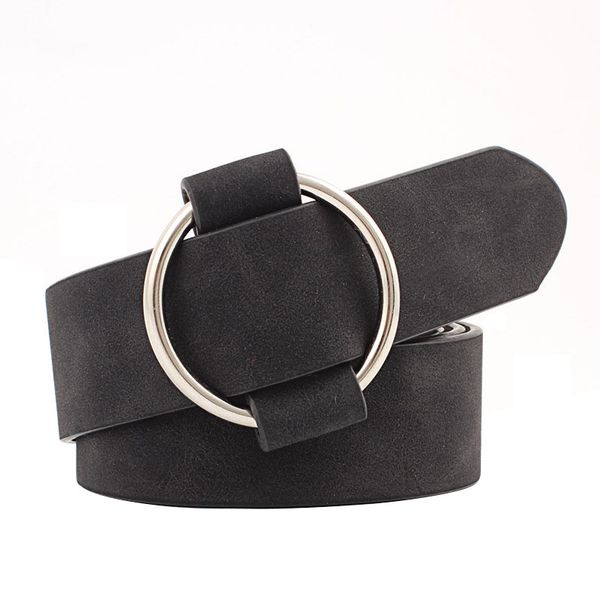 

new womens belt fashion designer round casual ladies belts for jeans modeling belts without buckles leather belt, Black;brown