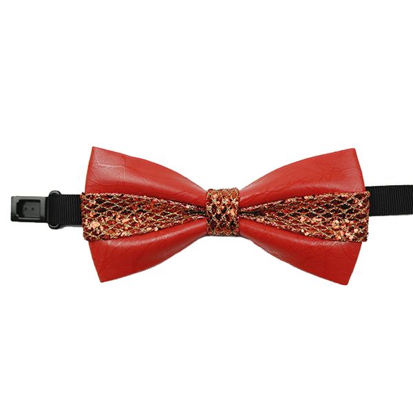 

bow tie high-grade leather men's suit banquet wedding party accessories gifts classic trendy color matching business bowtie 2020, Black;gray