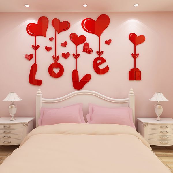 

love heart home 3d wall sticker decor diy decal removable