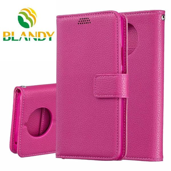 

50pcs/lot luxury double fold lychee leather case standing wallet jacket case for nokia x6/2.1/3.1/5.1/9pureview