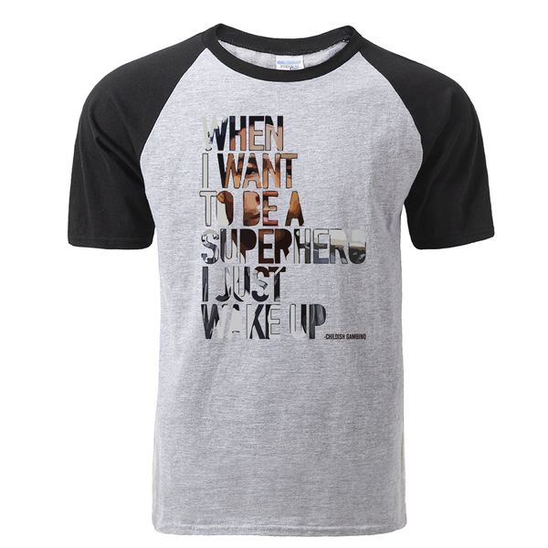 

fashion when i want to be a superhero i just wake up tshirt men funny summer cotton raglan t shirt hip hop tees
