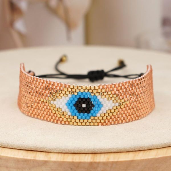 

tennis evil eye miyuki charms bracelet for women punk pulseras moda 2021 beads jewelry handmade armband, Golden;silver