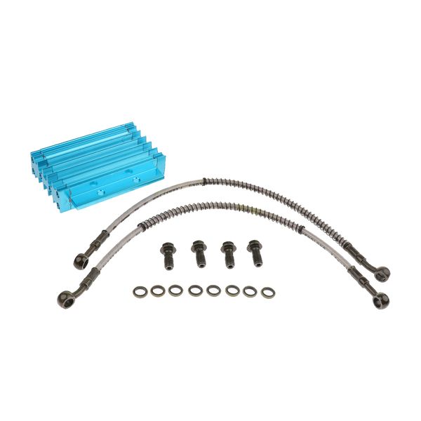 

blue cnc engine oil cooler kit radiator 125cc 140cc 150cc pit pro dirt bike