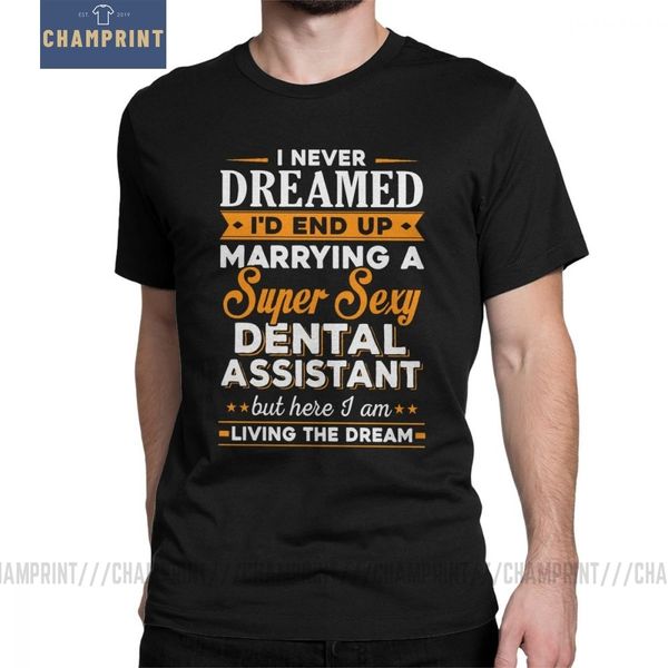 

marrying a dental assistant men t shirt dentist vintage 100% cotton short sleeve tees o neck t-shirt clothes plus size