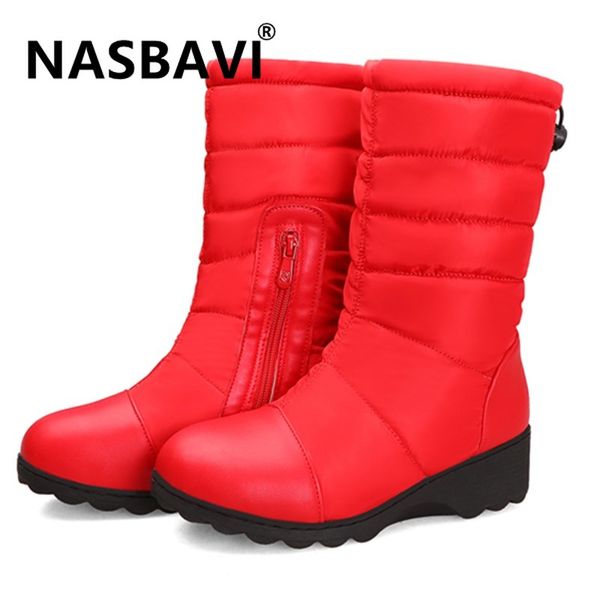

new women snow boots platform winter boots thick plush waterproof non-slip women winter fashion warm shoes botas mujer, Black
