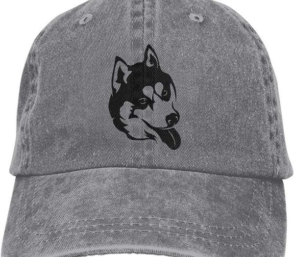 

siberian husky 2 soft casquette cap vintage adjustable baseball caps, Blue;gray