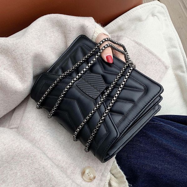 

small solid color pu leather crossbody bags for women 2020 simple chain messenger shoulder bag female handbags