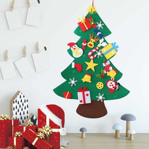 

christmas decorations diy felt tree with light year gifts kids toys artificial wall hanging ornaments decoration for home