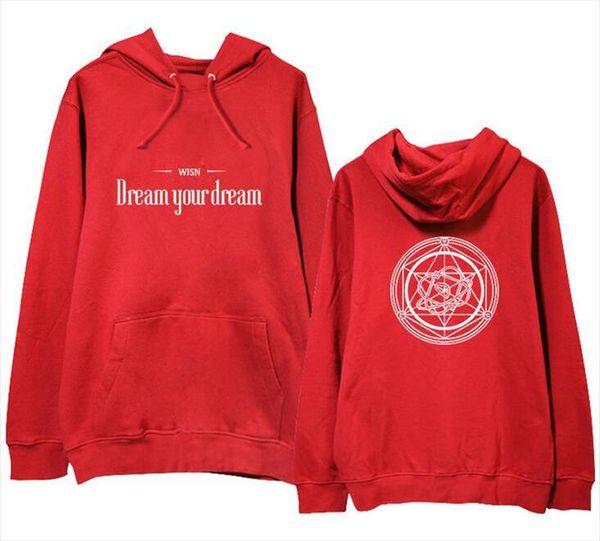

wjsn new album cover same printing fleece thin pullover hoodies for kpop fans all season loose sweatshirt 5 colors, Black