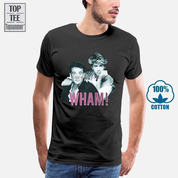 

wham men's blue pink t shirt small black