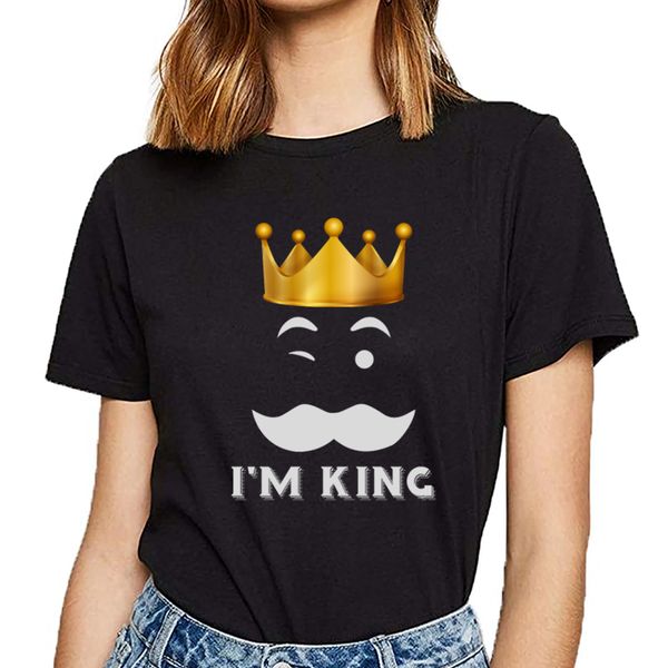 

t shirt women king and queen casual black short female tshirt