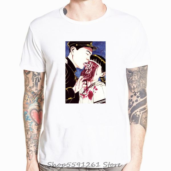 

eyeball lick suehiro maruo cult japan anime manga horror auge junji ito t shirt men modal t-shirt funny tees streetwear 5x
